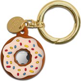 D&J AirTag Sleutelhanger Donut- Voor Apple AirTag - Wit - GPS - Tracker - Siliconen Hoesje voor Apple Airtag - Airtag Houder - Hanger -