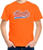 Boefje sierlijke wimpel t=shirt - oranje - kinderen - koningsdag / EK/WK outfit / kleding 122/128