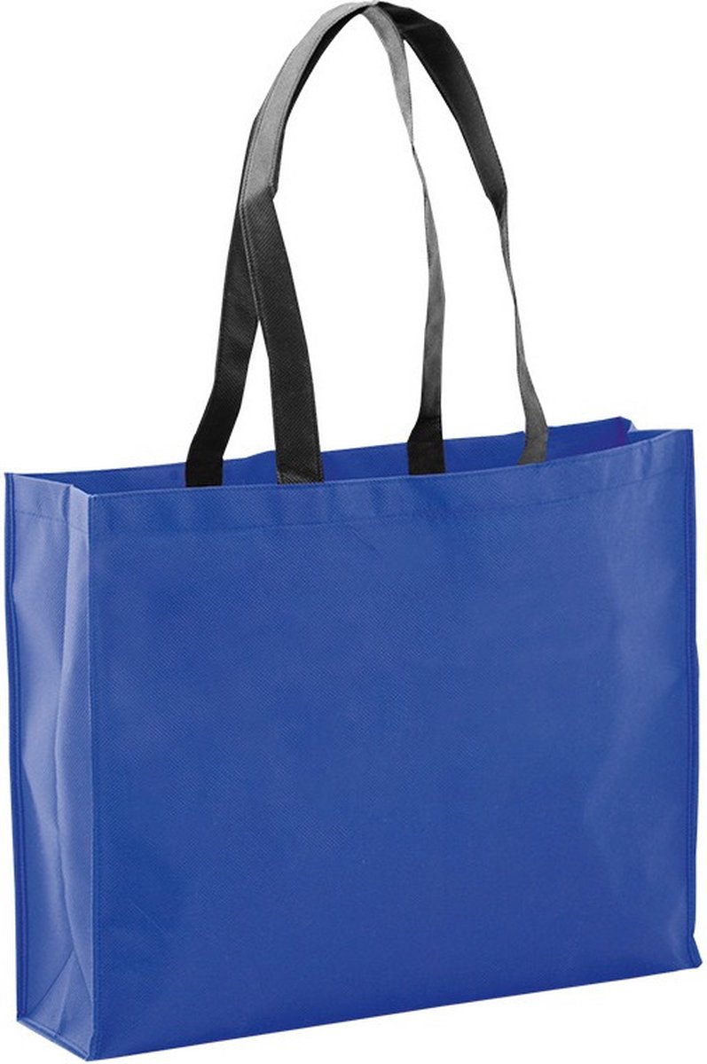 Draagtas / goodie-bag / schoudertas / boodschappentas - blauw - 40 x 32 x 11 cm