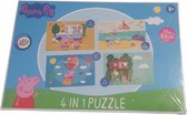 Peppa Pig 4 in 1 puzzel - Multicolor - Karton - 19 x 29 cm - 3+ - Parasol / Luchtballon