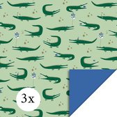 Inpakpapier - House of Products - Crocodile Pistache - Blue