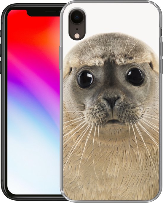 Coque pour iPhone XR - Garçons - Phoque - Grands yeux - Enfants - Garçons - Filles - Coque de téléphone en Siliconen