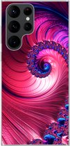 Geschikt voor Samsung Galaxy S22 Ultra hoesje - Spiraal - Abstract - Kleuren - Siliconen Telefoonhoesje