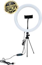 Selfie Ring Light - Ringlamp met statief - Hoge kwaliteit - Mobiel houder - Tiktok verlichting - Voor iedere telefoon -