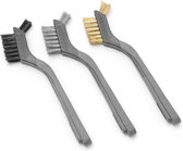 Veluw® Staalborstels - RVS - Messing - Nylon - Borstelset - 17,8cm ( Set van 3 )