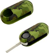 Siliconen Sleutelcover - Army Green - Groen Sleutelhoesje voor Fiat 500 / 500L / 500X / 500C / Panda / Punto / Stilo - Legergroen - Sleutel Hoesje Keycover - Fiat Auto Accessoires