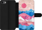 Bookcase Geschikt voor iPhone 8 telefoonhoesje - Pride - Transgender - Marmer print - Met vakjes - Wallet case met magneetsluiting