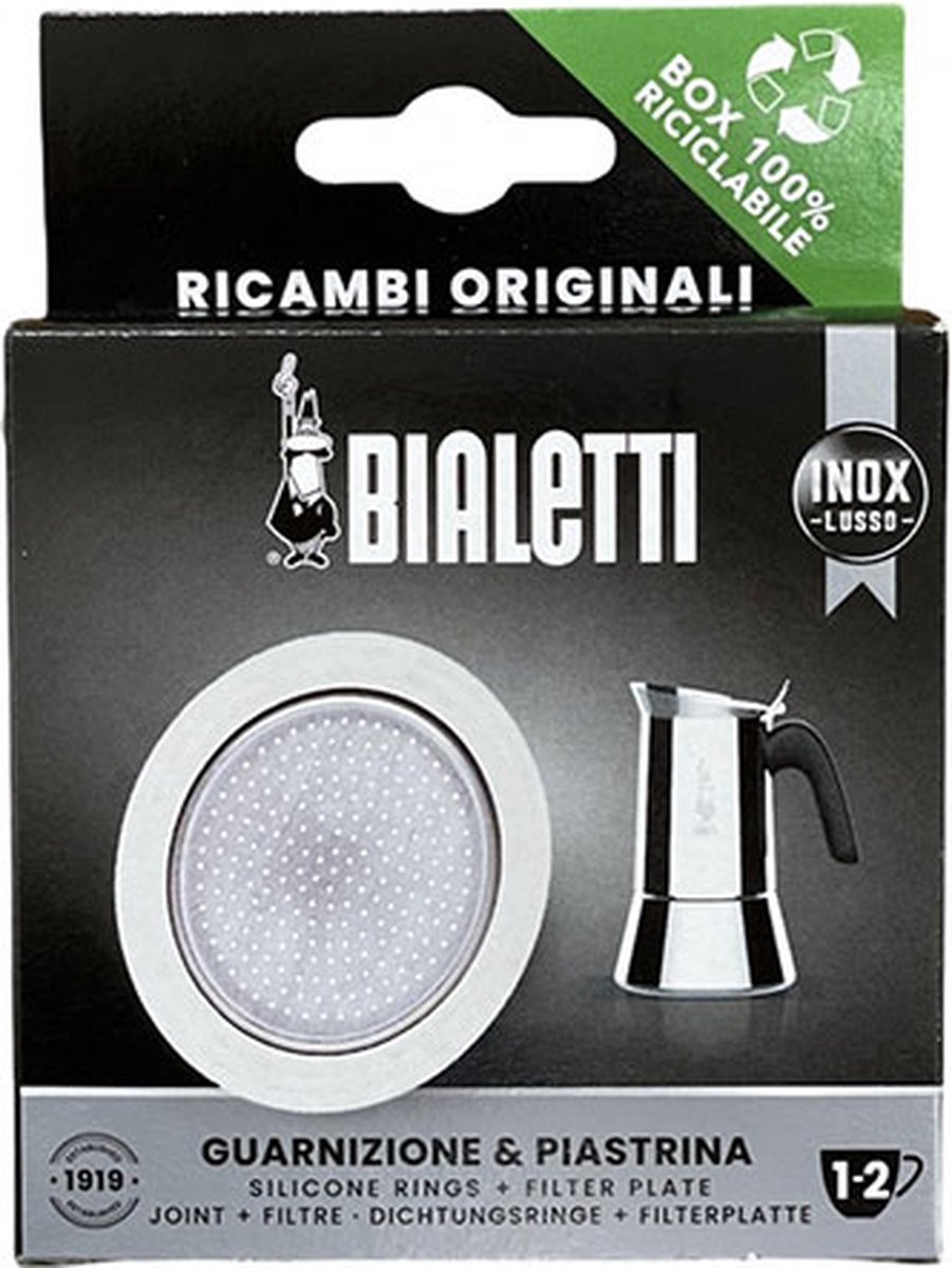 Filterplaatje voor de espressomaker 2 kops, RVS - Bialetti