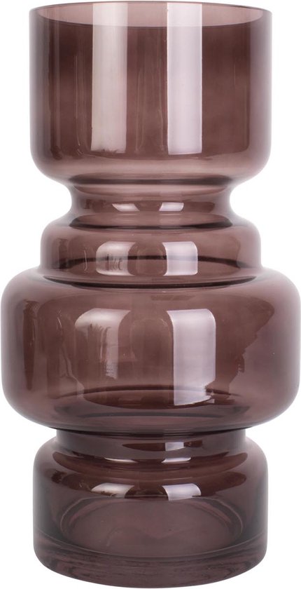 Foto: Present time vaas courtly glas chocolade bruin large 14x25cm scandinavisch