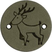 Leren Label hert / rendier rond 2cm - Durable - 2 stuks