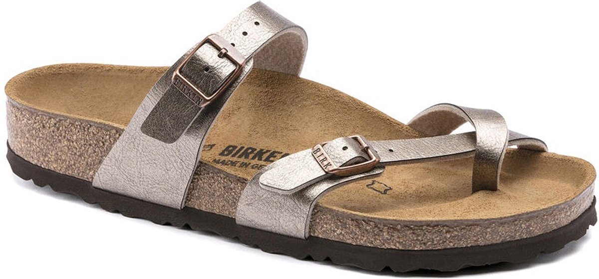 Birkenstock Mayari Dames Slippers Graceful Narrow-fit Imitatieleer Taupe