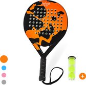 No Peak Padel racket Oranje – Padel - Inclusief Padel tas en Padel ballen – Padelracket