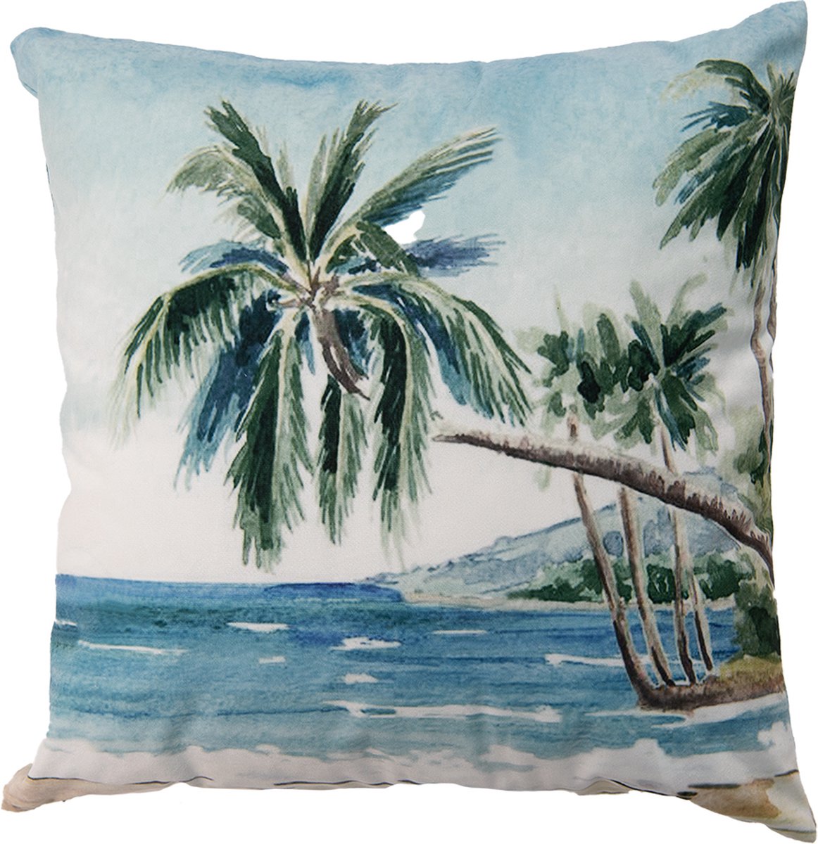 Clayre & Eef Kussenhoes 45x45 cm Blauw Groen Polyester Palmbomen