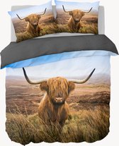 Y-NOT - Scottisch Highlander - Dekbedovertrek - Katoensatijn - Tweepersoons - 200x200/220 cm - Multi