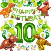 63-delig feestpakket dinosaurus - 30 stuks ballonnen - 10 jaar jongen - Dinosaurus thema feestje - Dino versiering - Dino feestartikelen - Dino slinger - Dino ballonnen - Dino kinderfeestje