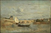 Kunst: Félix Ziem, Le Pont Royal, Paris, c. 1859, Schilderij op canvas, formaat is 75X100 CM