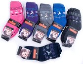 Warme sokken - Dames - 4-pack - Blauw - Rendierpatroon - Maat 39/42