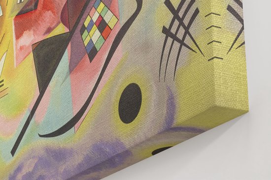 Artaza Toile Peinture Jaune, Rouge, Blauw - Wassily Kandinsky - 120x80 - Groot - Art - Impression sur toile