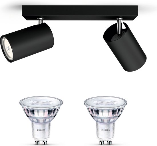 Philips myLiving KOSIPO Spot en saillie - noir - 2 points lumineux - Incl.  Philips... | bol