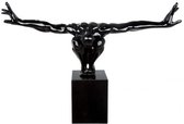 Sculptuur - Beeld - Cliffhanger - Zwart - Decoratief Figuur - Sportieve man - B 75 cm - H 45 cm