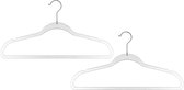 Set van 24x stuks kunststof kledinghangers met glitters zilver 45 x 24 cm - Kledingkast hangers/kleerhangers