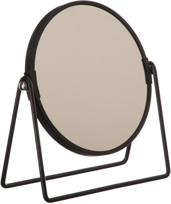 Dubbele make-up spiegel/scheerspiegel op voet 19 x 8 x 21 cm zwart - Badkamer scheerspiegels op standaard