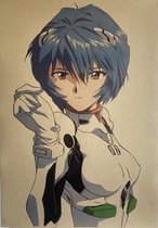 Neon Genesis Evangelion Cool Blu Rei Ayanami Anime Vintage Poster 42x30cm.