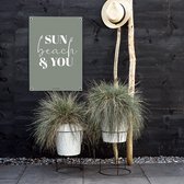 MOODZ design | Tuinposter | Buitenposter | Sun, Beach & You | 50 x 70 cm | Groen