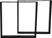 Tafelpoten - U-model - 70x10x72 - Zwart - Metaal - Set van 2