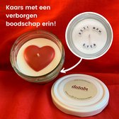 BEST MOM EVER - ROOD - FRESH LINEN geurkaars met verborgen boodschap - HIDDEN MESSAGE CANDLE - cadeau voor vrouw - verjaardag cadeau vrouw - moederdag cadeau - cadeau voor mama