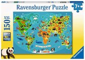 Ravensburger puzzel Dieren Wereldkaart - Legpuzzel - 150XXL stukjes