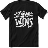 Love wins | Pride T-Shirt Heren - Dames - Unisex | LHBTI / LGBT / Gay / Homo / Lesbi |Cadeau Shirt | Grappige Love is Love Spreuken - Zinnen - Teksten Maat 3XL