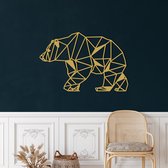 Wanddecoratie |Geometrische Beer /  Geometric Bear  decor | Metal - Wall Art | Muurdecoratie | Woonkamer |Gouden| 90x60cm