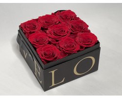 Echte Rozen - Valentijn cadeau - Rozen in Doos - Geschenk - Huwelijks geschenk - Moederdag Cadeau - Rode Roos - Droogbloemen