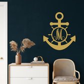 Wanddecoratie | Anker / Anchor  decor | Metal - Wall Art | Muurdecoratie | Woonkamer |Gouden| 51x61cm