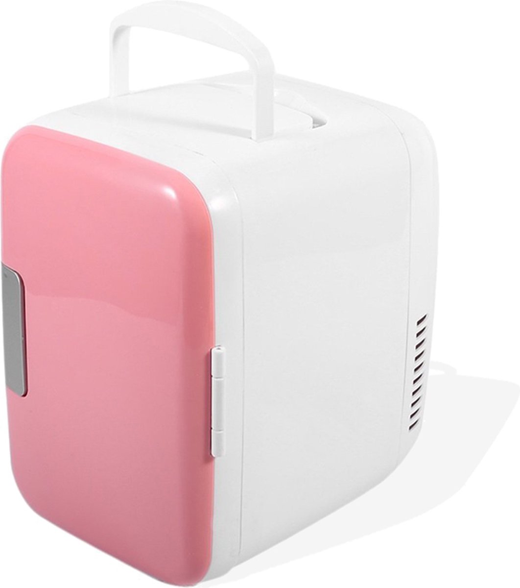 Domoyomi Mini Koelkast voor cosmetica, 4 liter, draagbare cosmetica-opslag, cosmetische box, voor binnen en buiten, thuis, wit