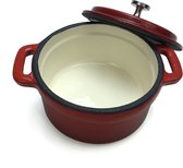 Crucible Cookware - Geëmailleerde gietijzeren braadpan - klein - diameter 10.2 cm - Rood