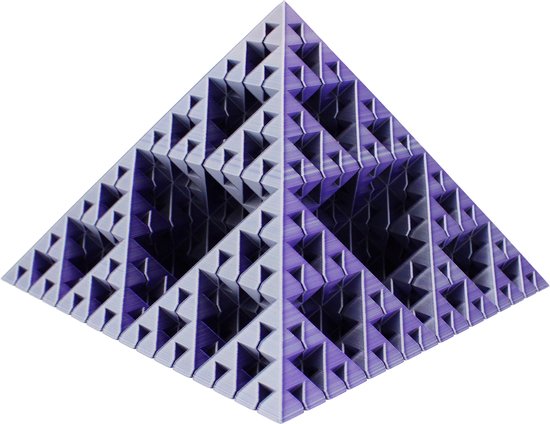 Sierpinski 'Frozen Lavender' Piramide - Uniek Kleuren Perspectief - Eco 3D Printed - Home Deco - Uniek kerst Cadeau