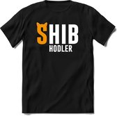 Shiba inu ears hodler T-Shirt | Shib Crypto ethereum kleding Kado Heren / Dames | Perfect cryptocurrency munt Cadeau shirt Maat S