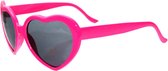 Hartjes bril – Festival bril –  Feest bril –  Hartvormige Effectbril – Donker Roze