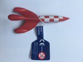 Kuifje raket - klein: 8 cm hoog - rood wit geblokt - Moulinsart
