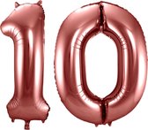 Folieballon 10 jaar brons 86cm