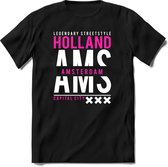 Amsterdam - Holland | TSK Original & vintage | T-Shirt Heren - Dames | Roze | Perfect Cadeau Shirt | Grappige Spreuken - Zinnen - Teksten | Maat L