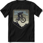 Downhill | TSK Studio Mountainbike kleding Sport T-Shirt | Grijs | Heren / Dames | Perfect MTB Verjaardag Cadeau Shirt Maat S