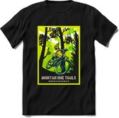Mountainbike Trails | TSK Studio Mountainbike kleding Sport T-Shirt | Limegroen | Heren / Dames | Perfect MTB Verjaardag Cadeau Shirt Maat L
