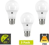 3 Pack - E27 Day/Night Auto Sensor LED Lamp, 2700K, 5,5W, 470 Lumen, non dimmable