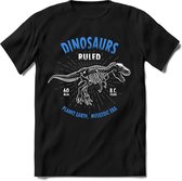 Dino Kinder T-Shirt Jongens / Meisjes  -  Leuk Dinosaurus Cadeau Shirt - grappige Spreuken, Zinnen en Teksten. Maat 122/128