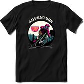 Adventure | TSK Studio Mountainbike kleding Sport T-Shirt | Roze | Heren / Dames | Perfect MTB Verjaardag Cadeau Shirt Maat M