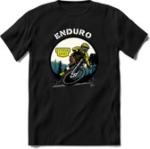 Enduro | TSK Studio Mountainbike kleding Sport T-Shirt | Geel | Heren / Dames | Perfect MTB Verjaardag Cadeau Shirt Maat 3XL