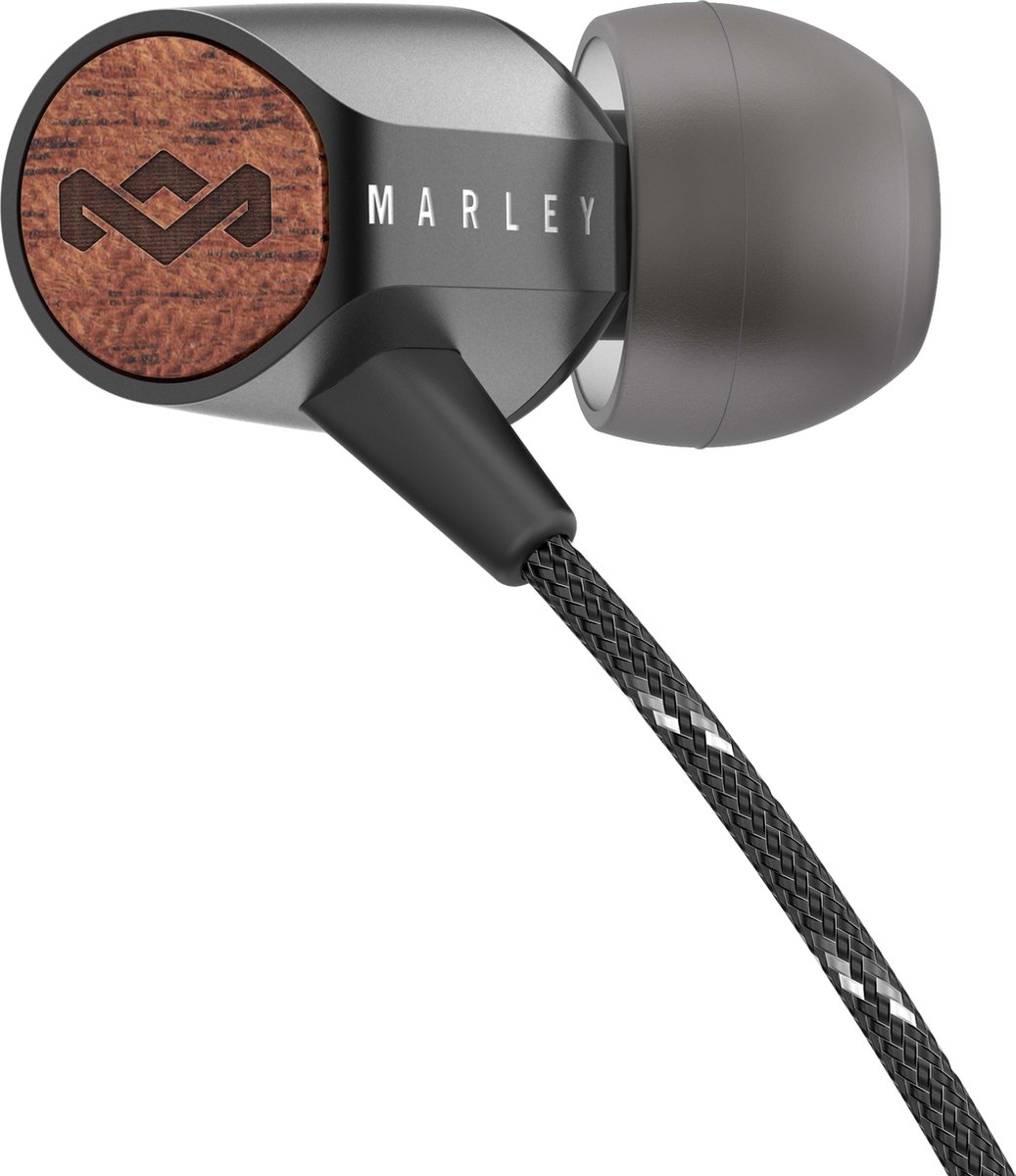 House of Marley Uplift 2 bedrade oordopjes - inear koptelefoon met microfoon - duurzaamheid - zwart